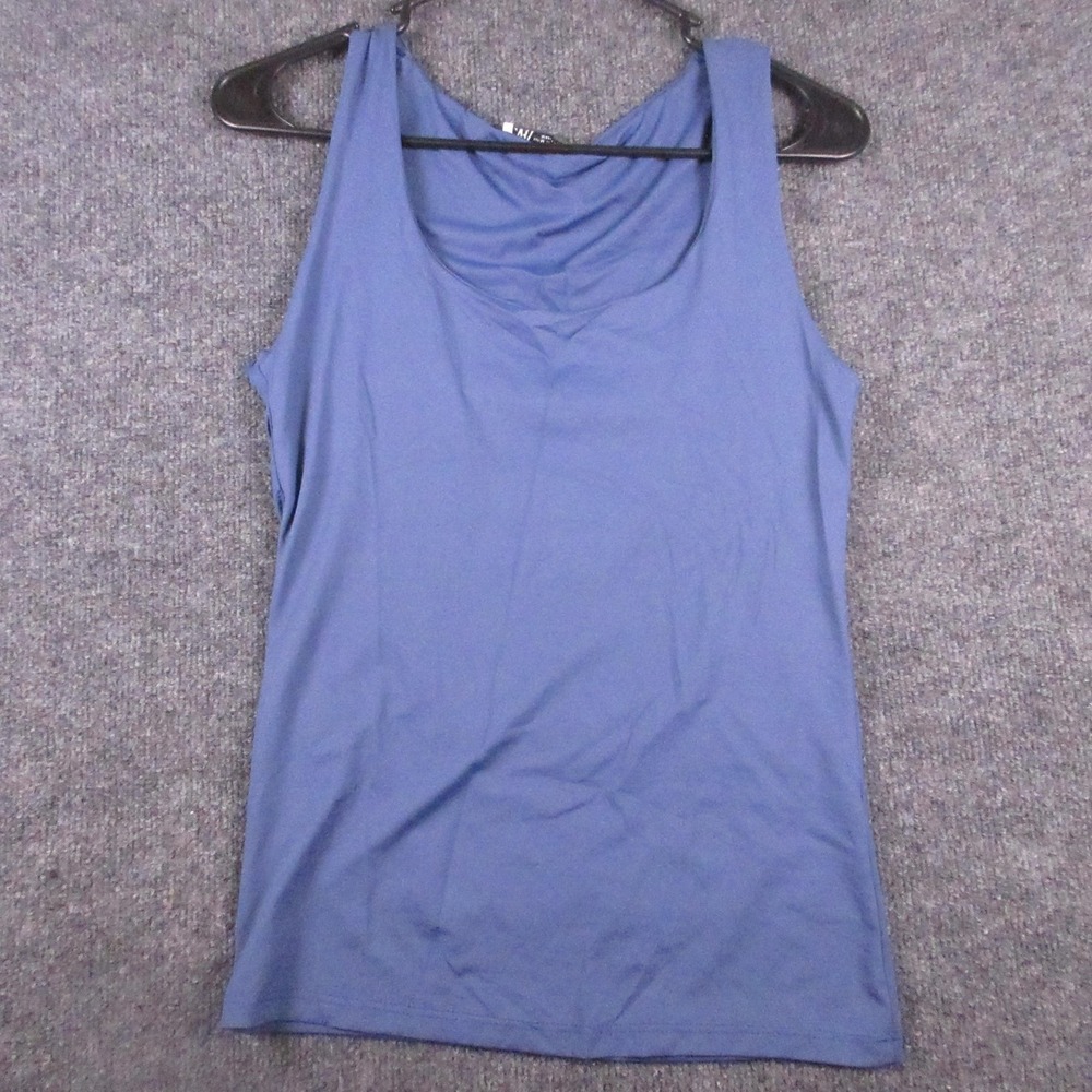 Zara Tank Top Womens Medium Blue Cowl Neck Sleeveless Jersey Basic Casual